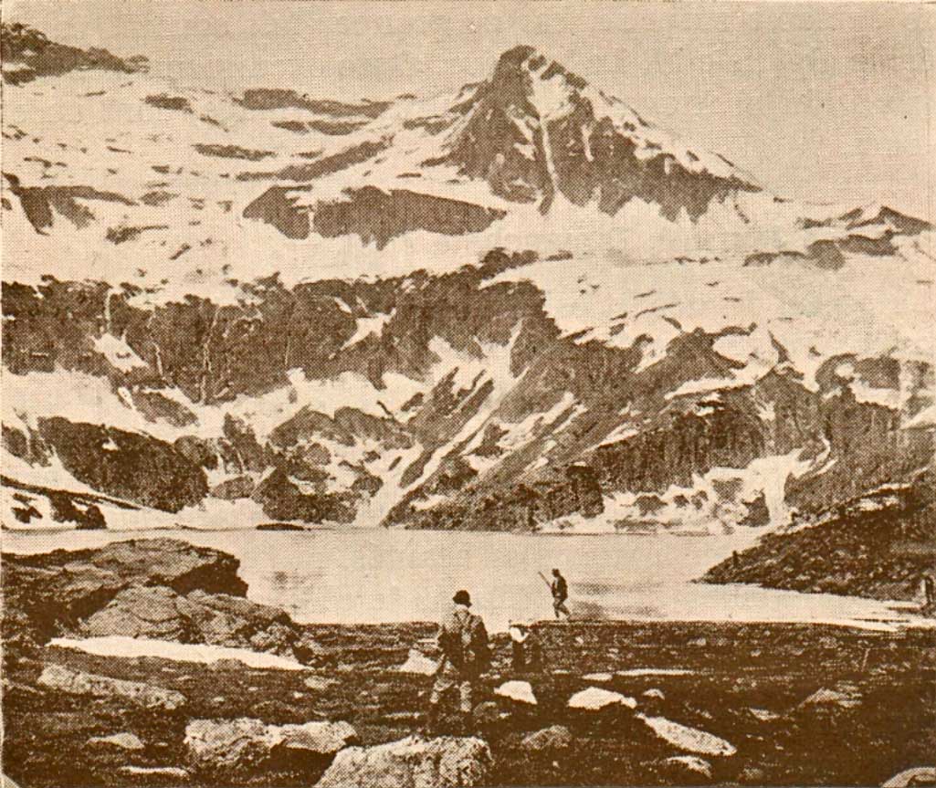 El étang d'Araing y el pico Crabère en 1911 seg...
