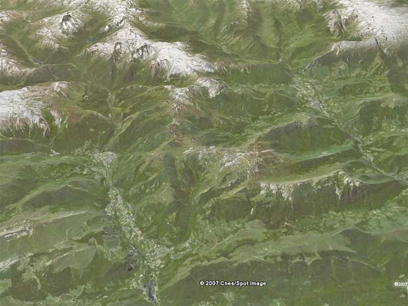 vue satellite des vallées d'Aspe et d'Ossau