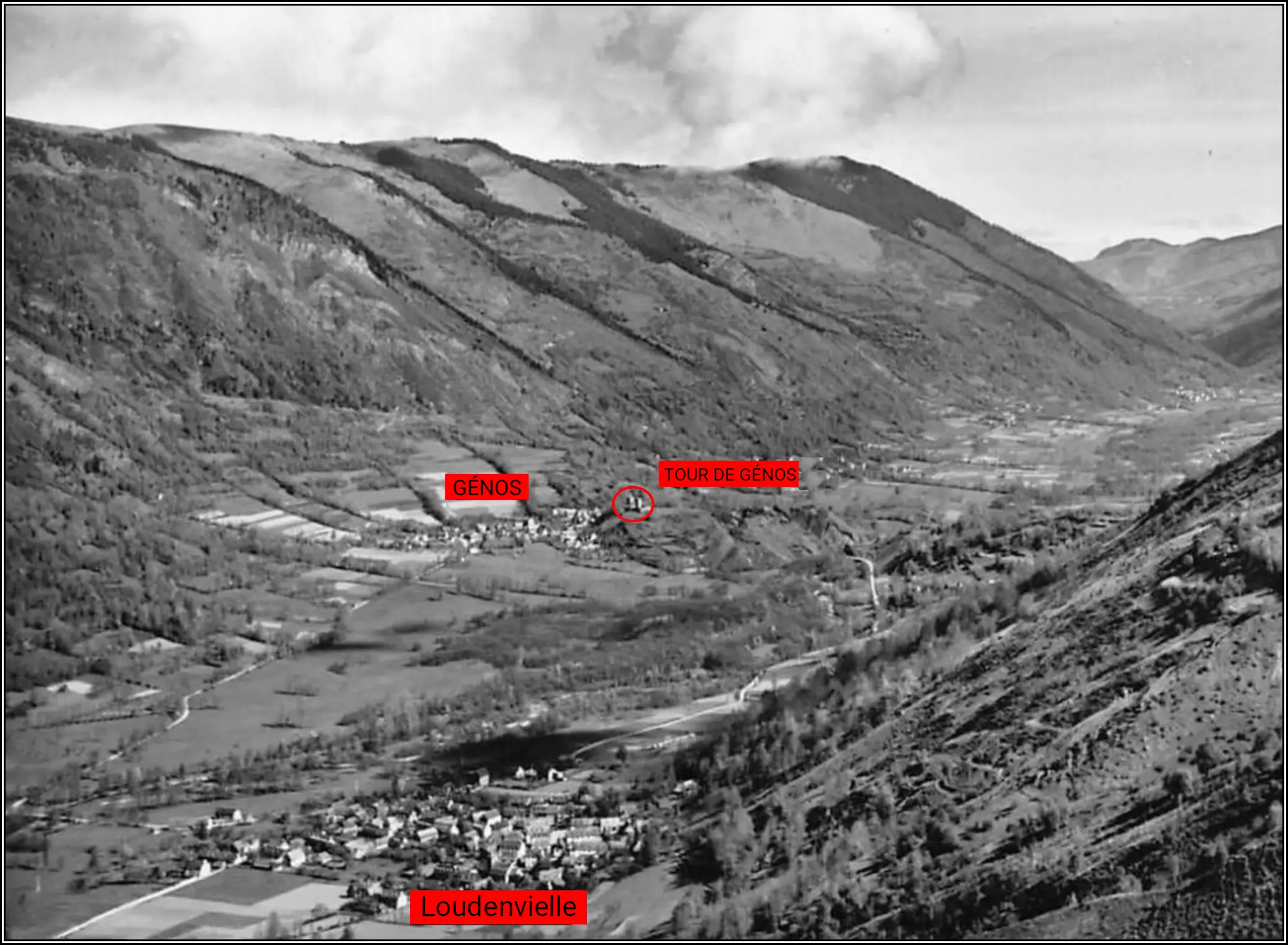 La región de Génos/Loudenvielle antes de la creación del lago.