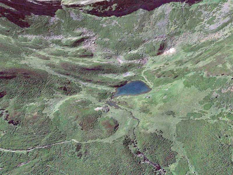 Lac d'Ousse - @ Google Earth Lac d'Ousse - Vue 3D